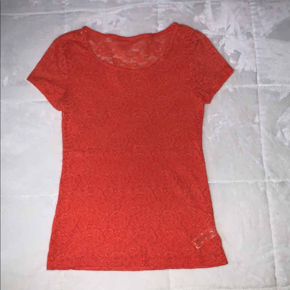 FOREVER 21 Orange Lace Top